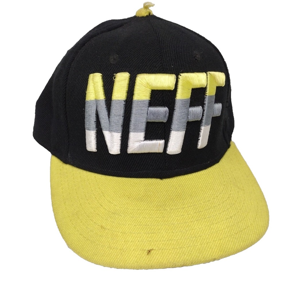 Neff Unisex One Size Adjustable Black Embroidered Spellout Snapback Hat